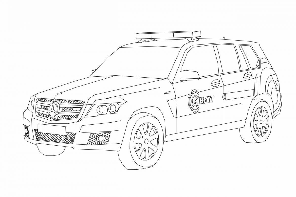 Wonderful police car coloring book for kids 5-6 years old