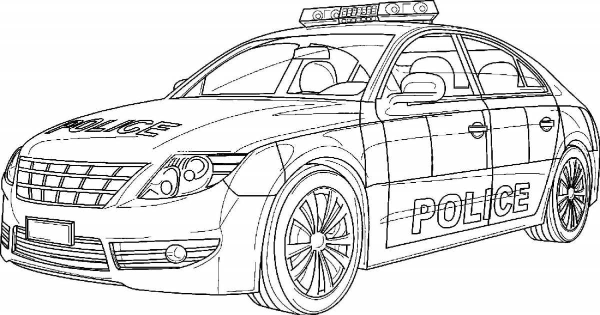 Adorable police car coloring book for 5-6 year olds