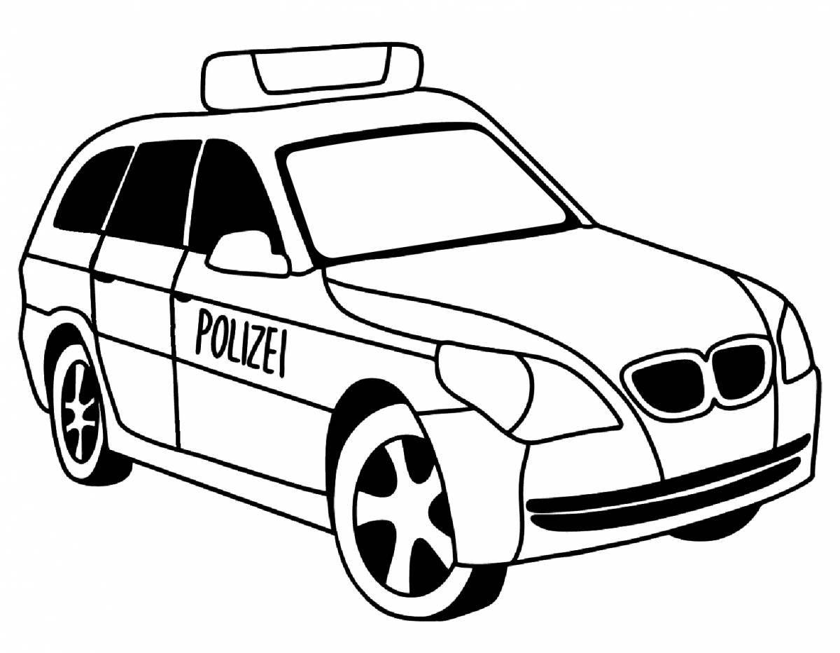 Great police car coloring book for kids 5-6 years old