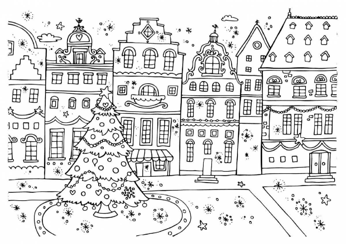 Photo Sparkling winter Christmas coloring book