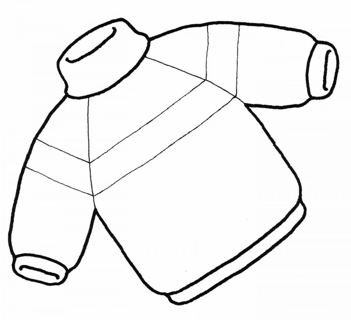 Colorful winter clothes coloring page for kids