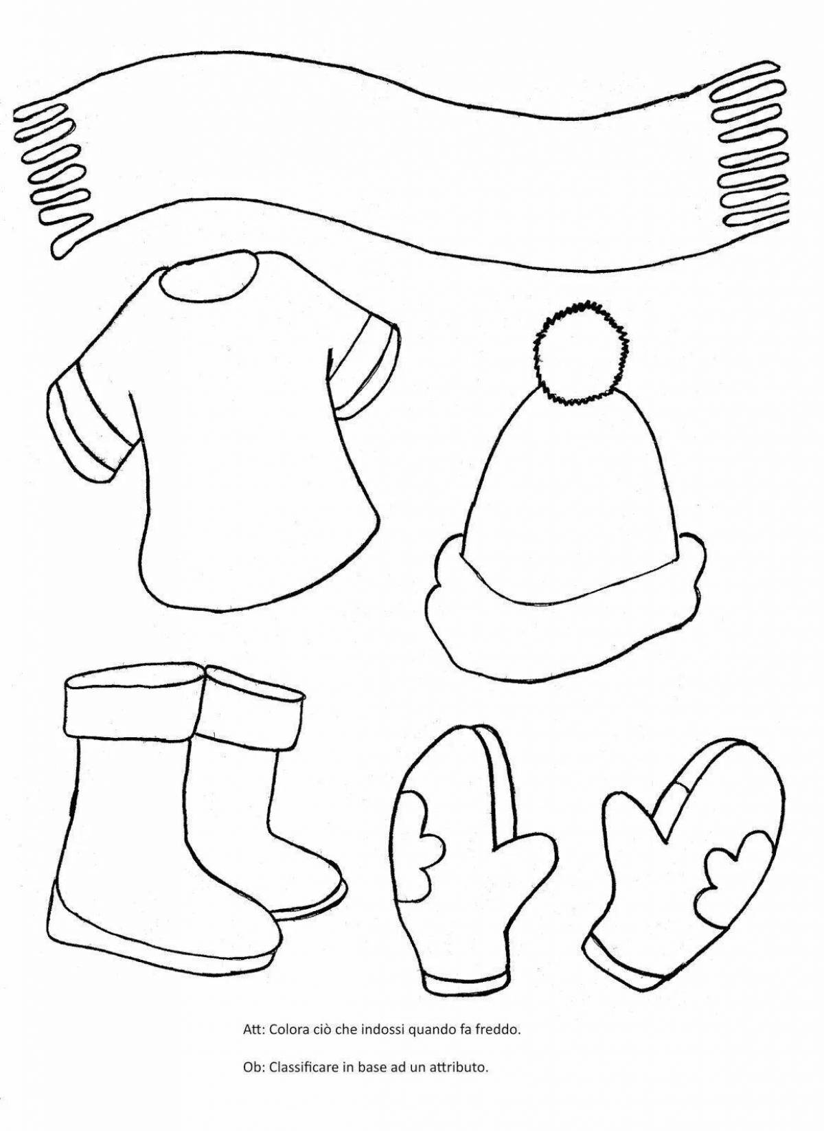 Shiny pre-k winter clothes coloring page