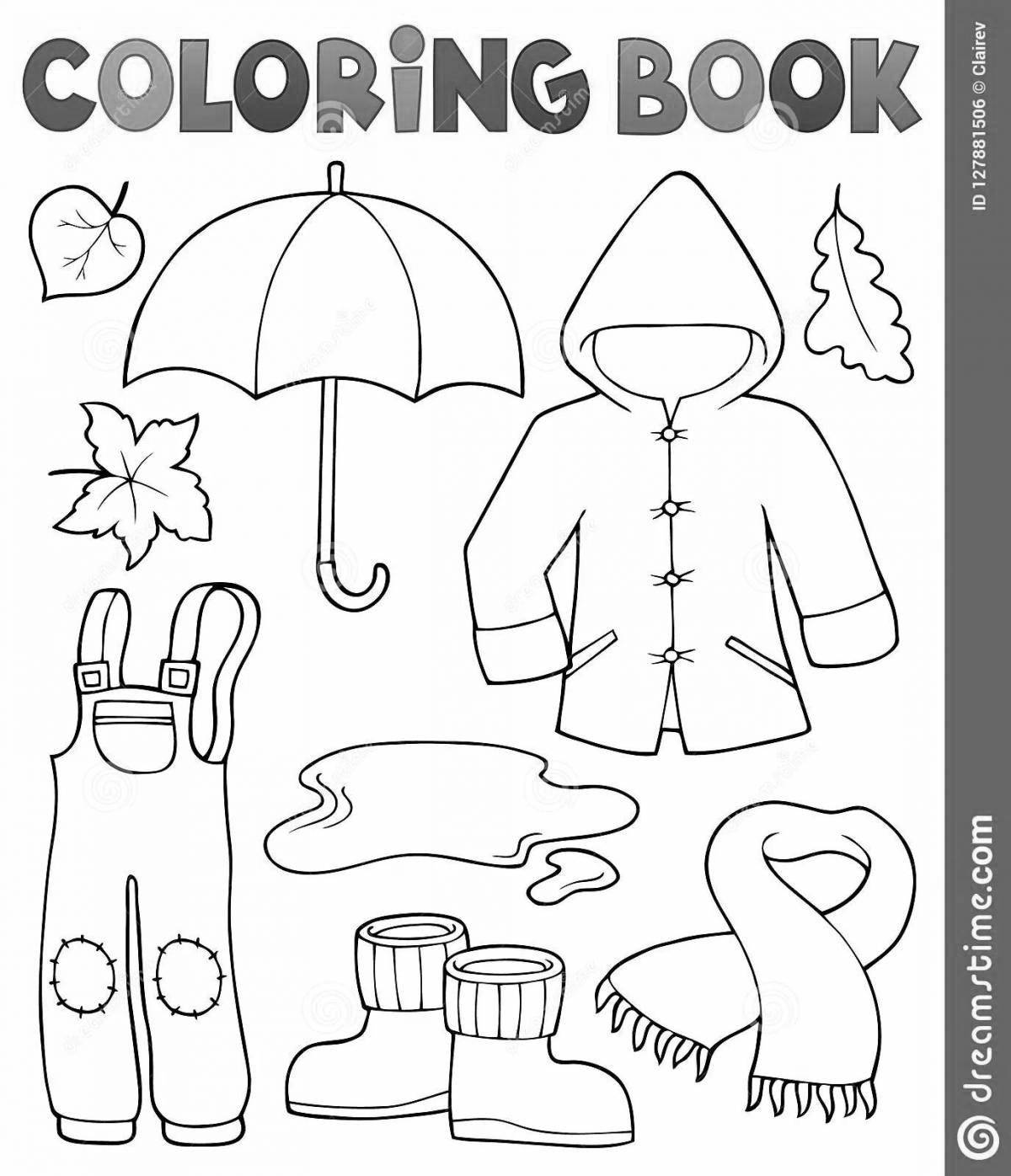 Coloring book adorable winter clothes for preschoolers