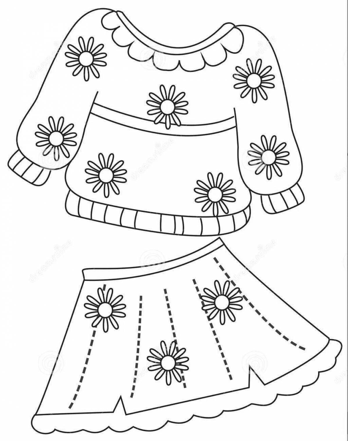 Раскраска красивая зимняя одежда для дошкольников