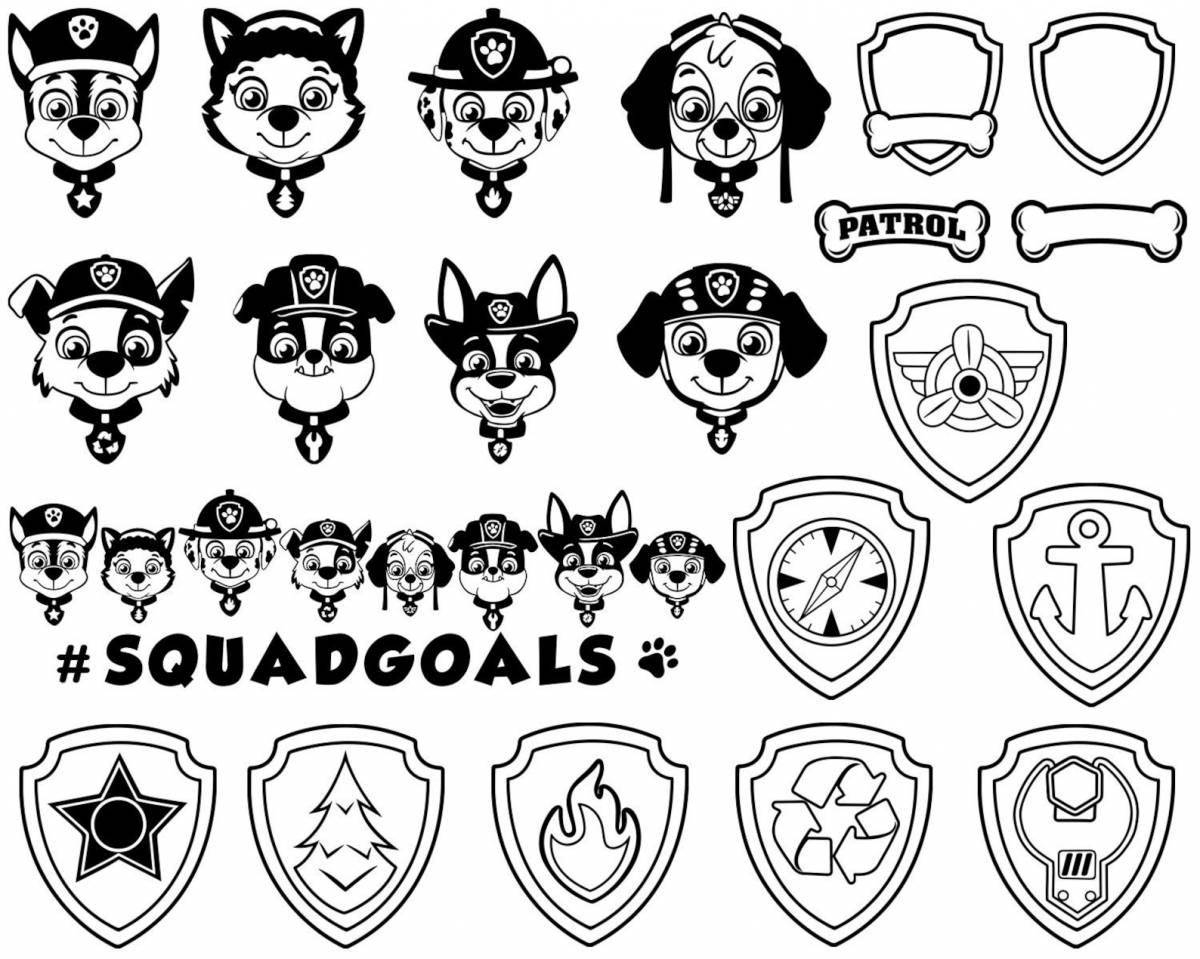 Glitter coloring pages paw patrol icons
