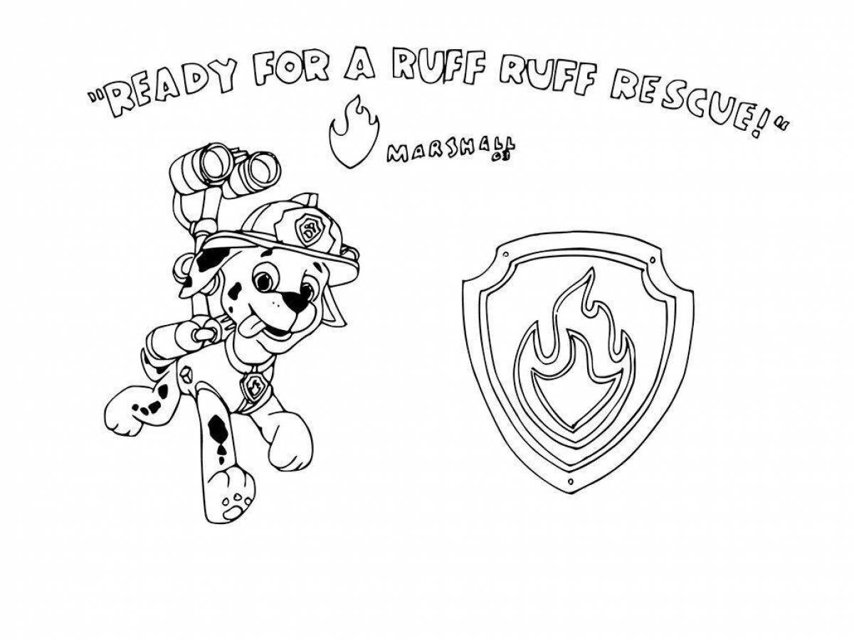 Grand coloring page paw patrol icons