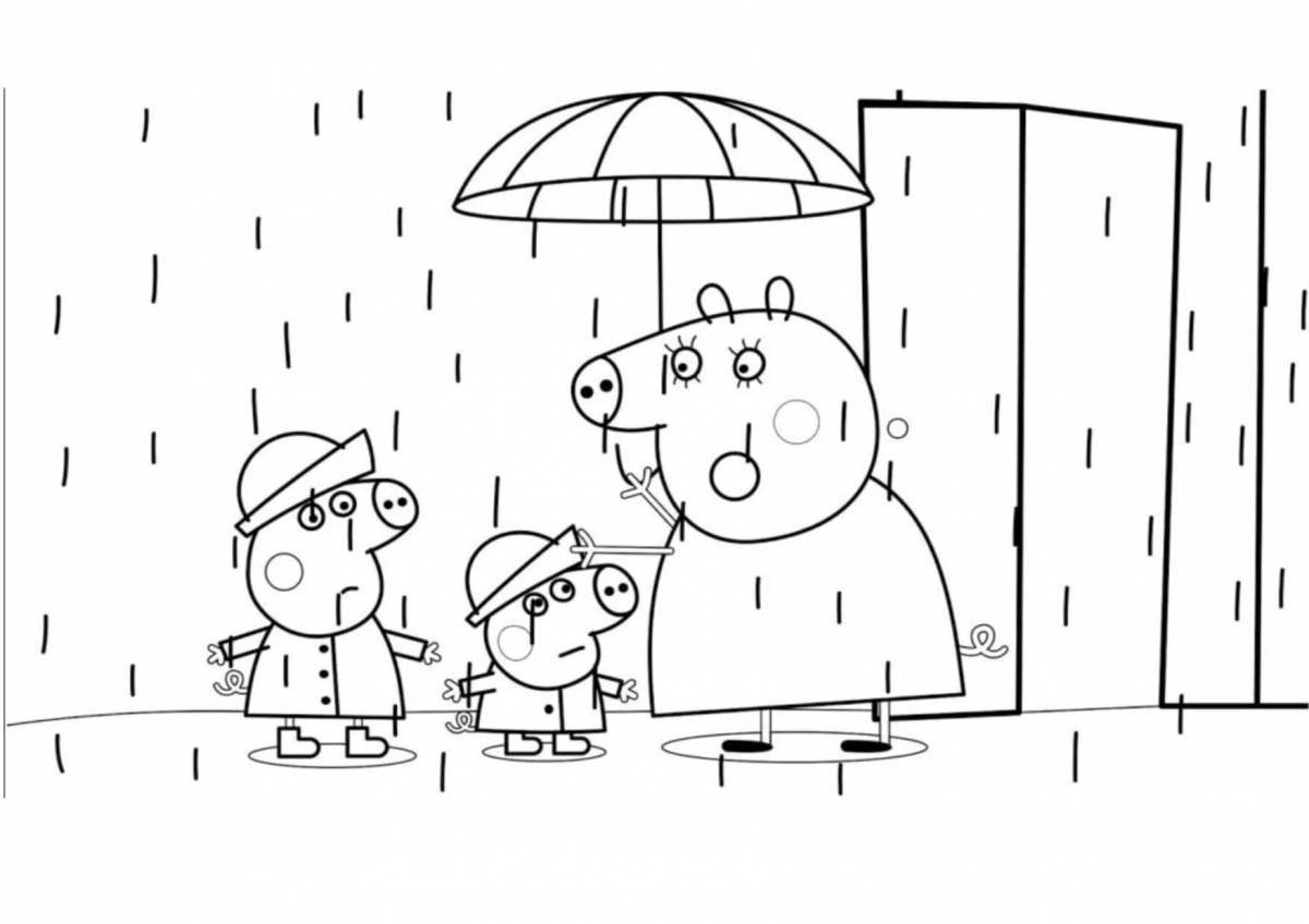Colouring funny george and peppa