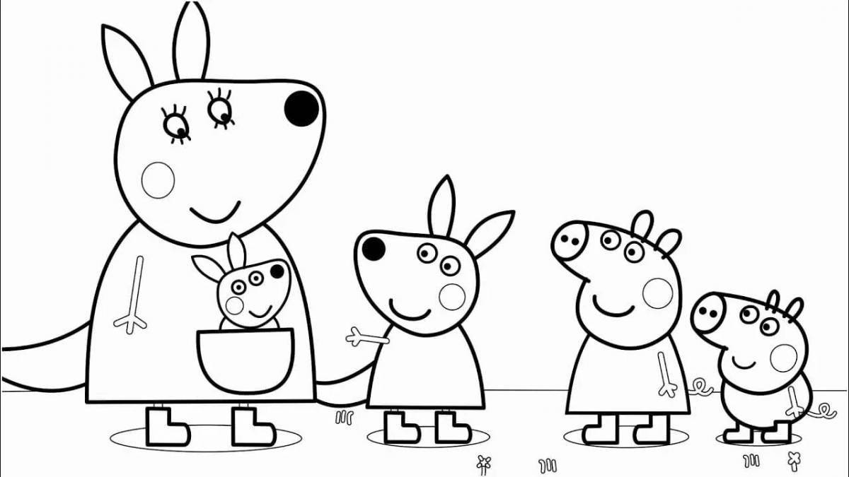 Jolly george and peppa coloring pages