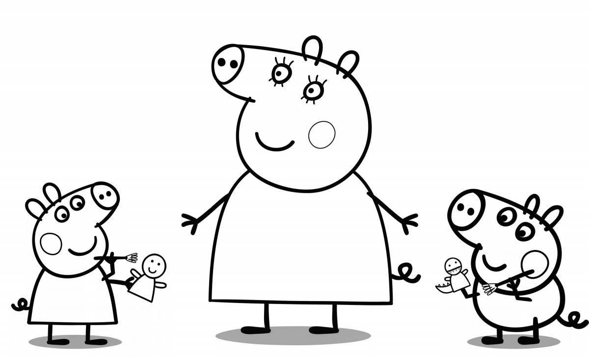 Coloring page charming george and peppa