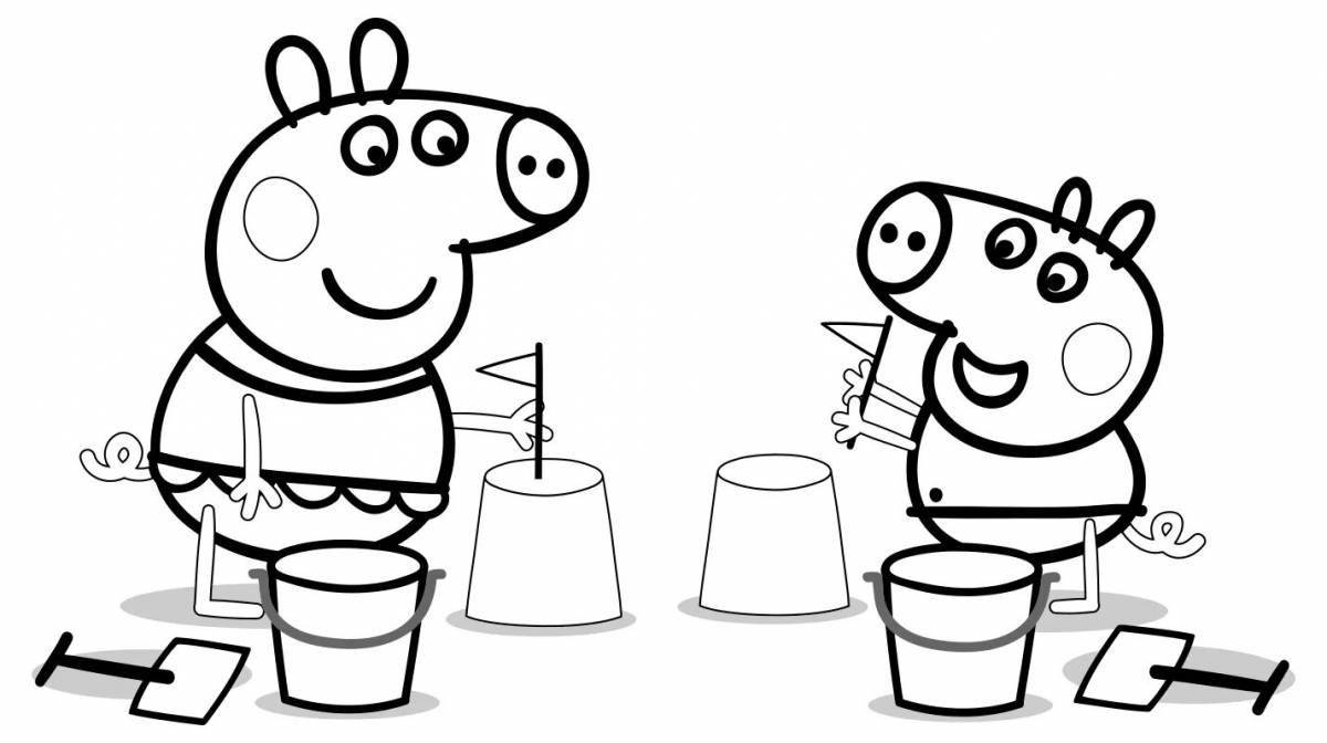 Great coloring pages george and peppa