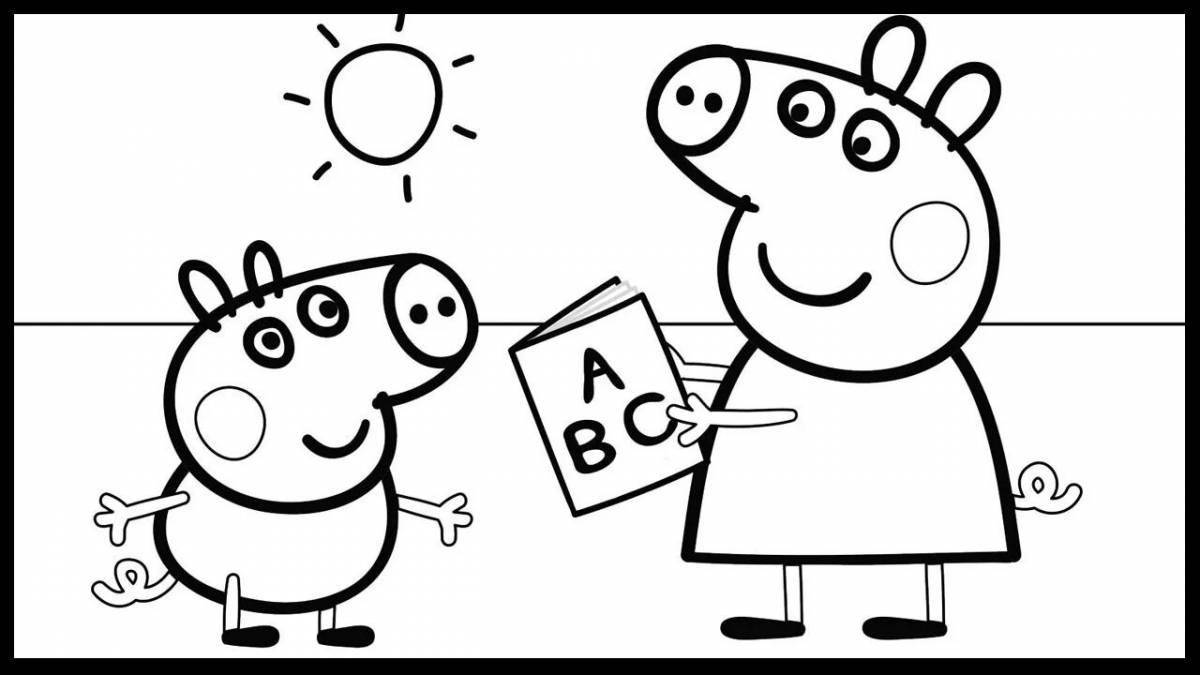 Humorous george and peppa coloring book