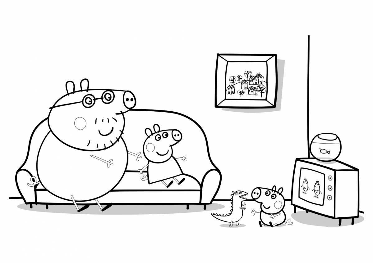 Comic george and peppa coloring book