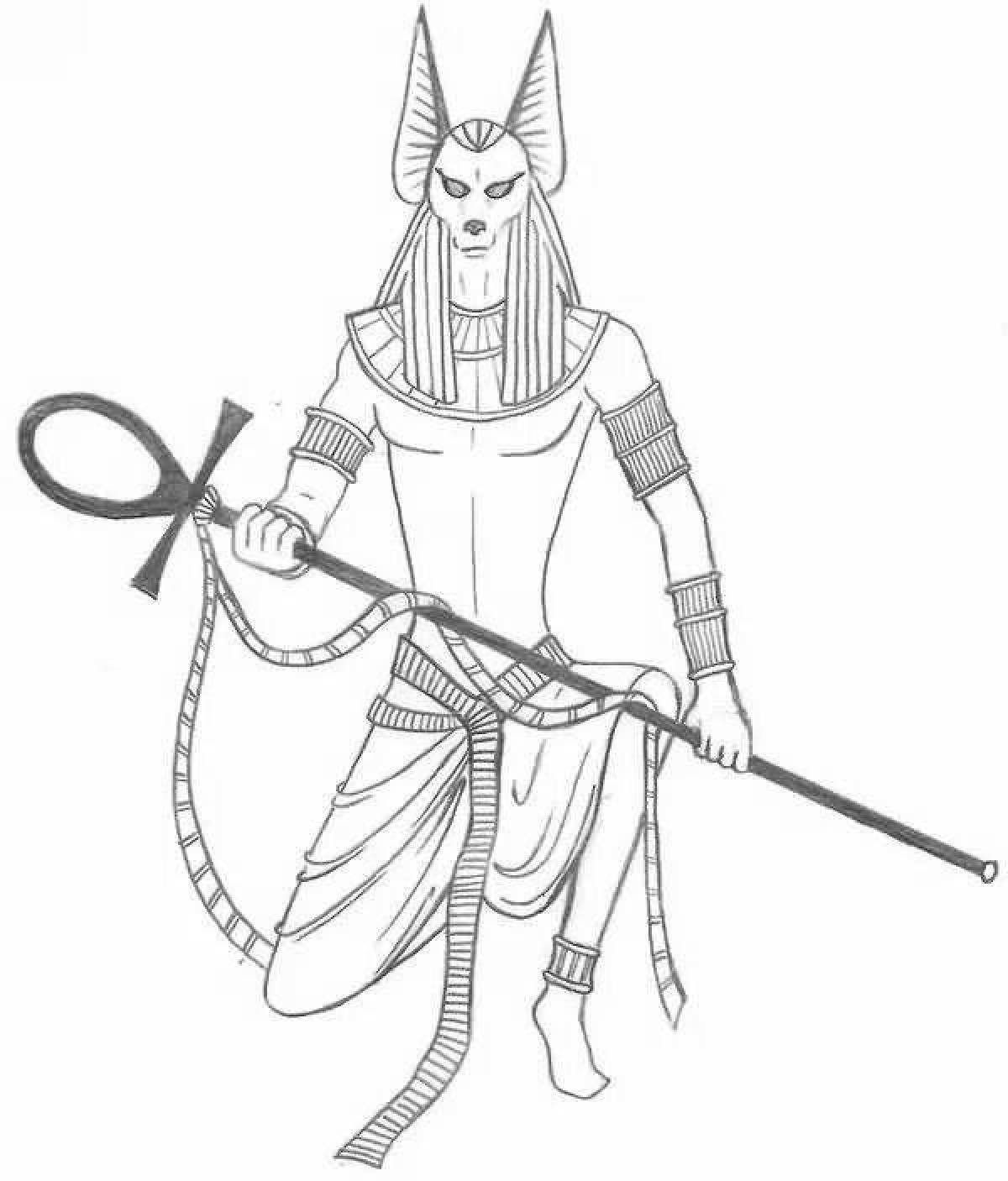 Anubis majestic coloring god of ancient egypt