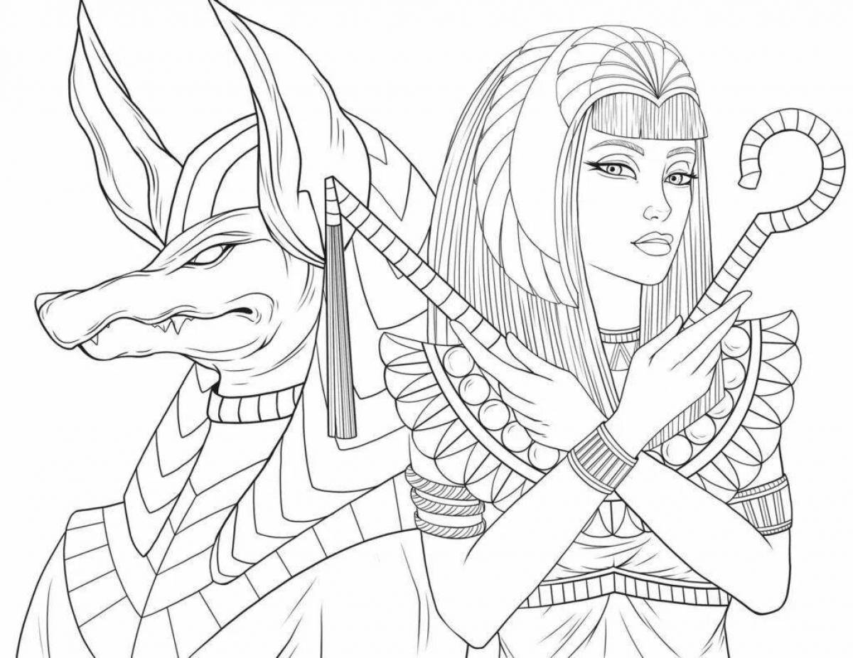 Royal coloring book Anubis, the god of ancient Egypt