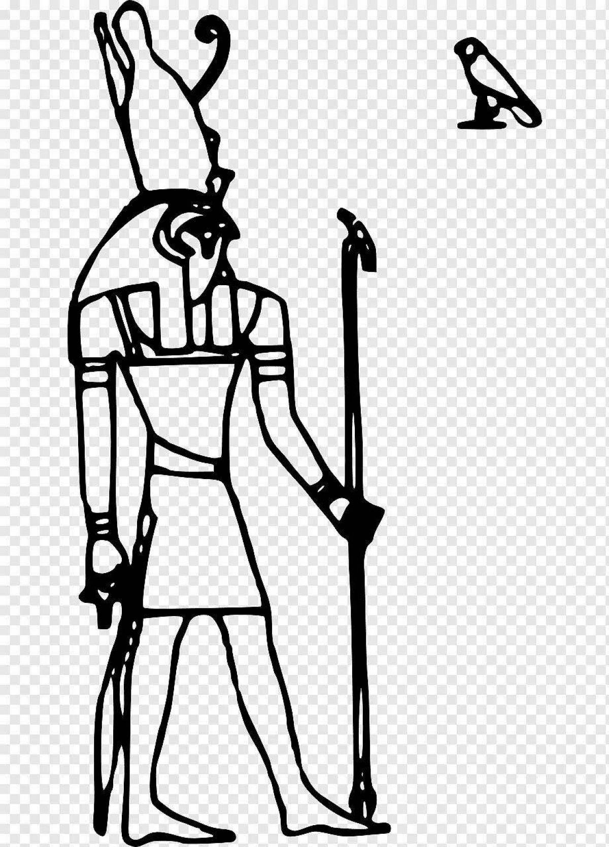 Grand coloring page бог анубис древнего египта