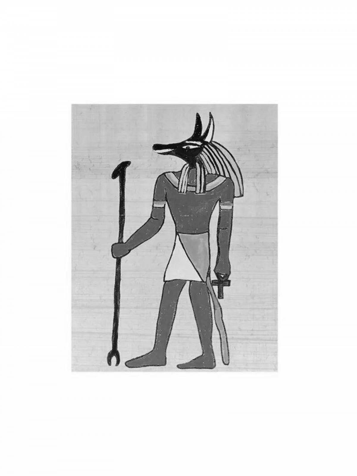 Изысканная раскраска анубис бог древнего египта