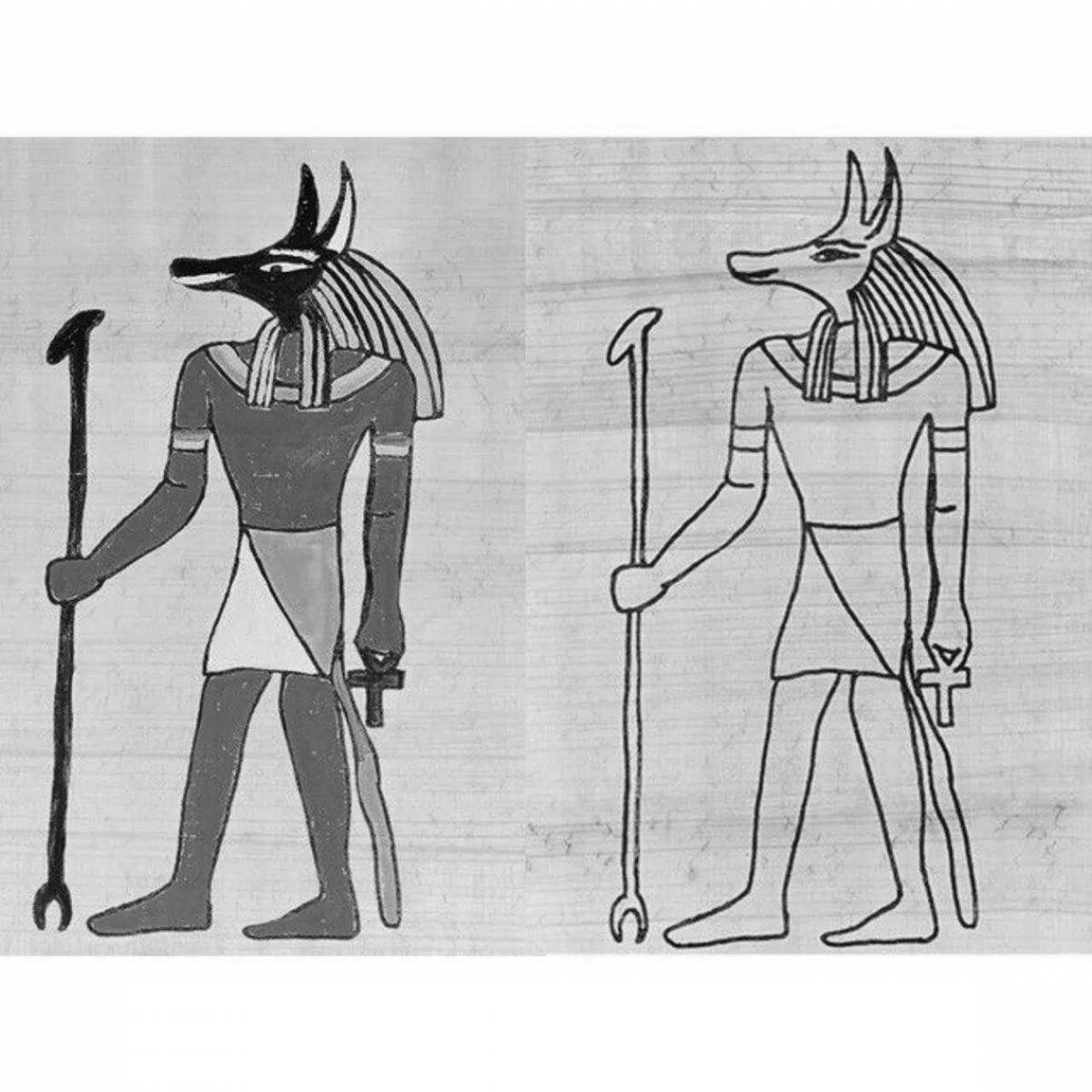 Потрясающая раскраска анубис бог древнего египта