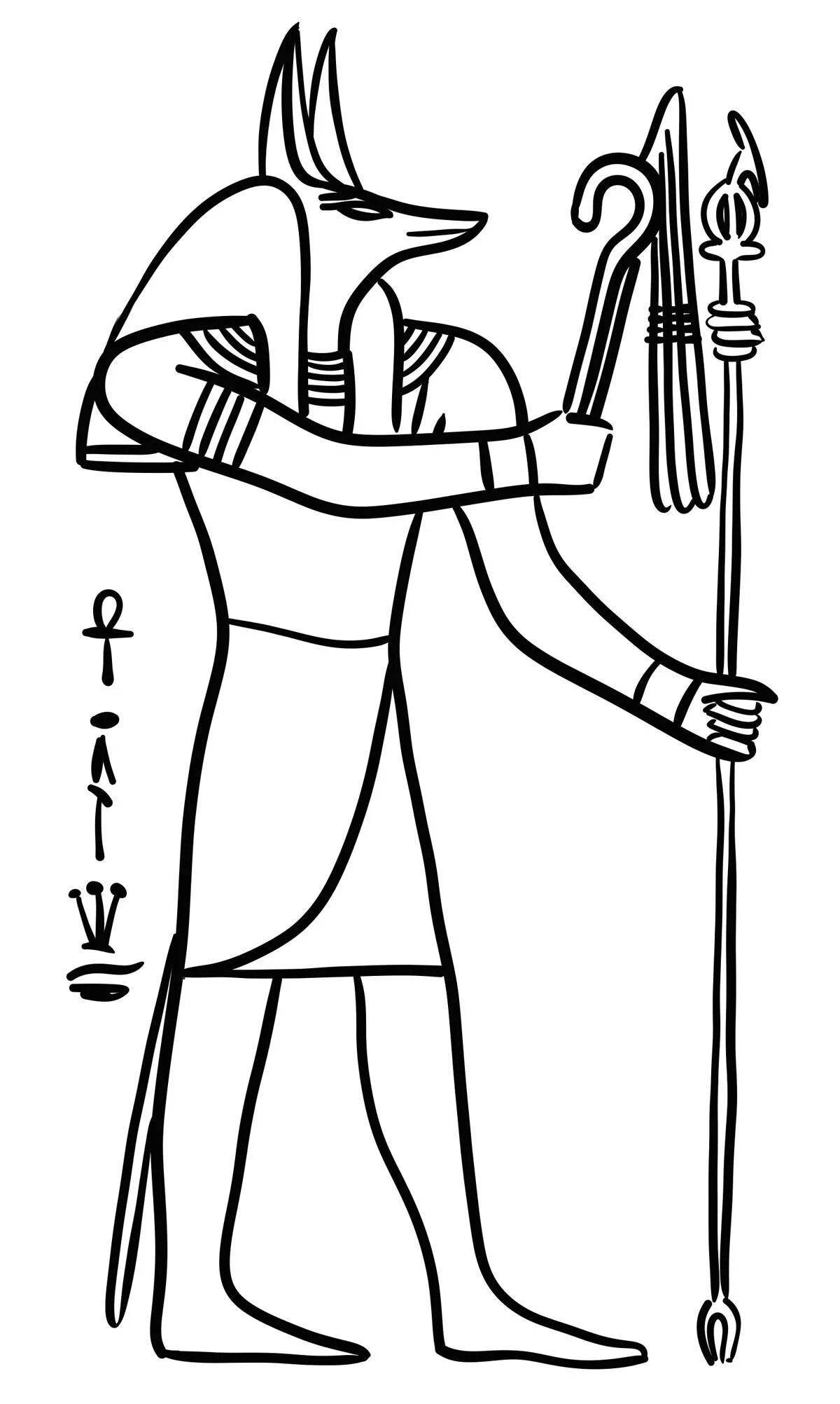 Impressive coloring book anubis god of ancient egypt