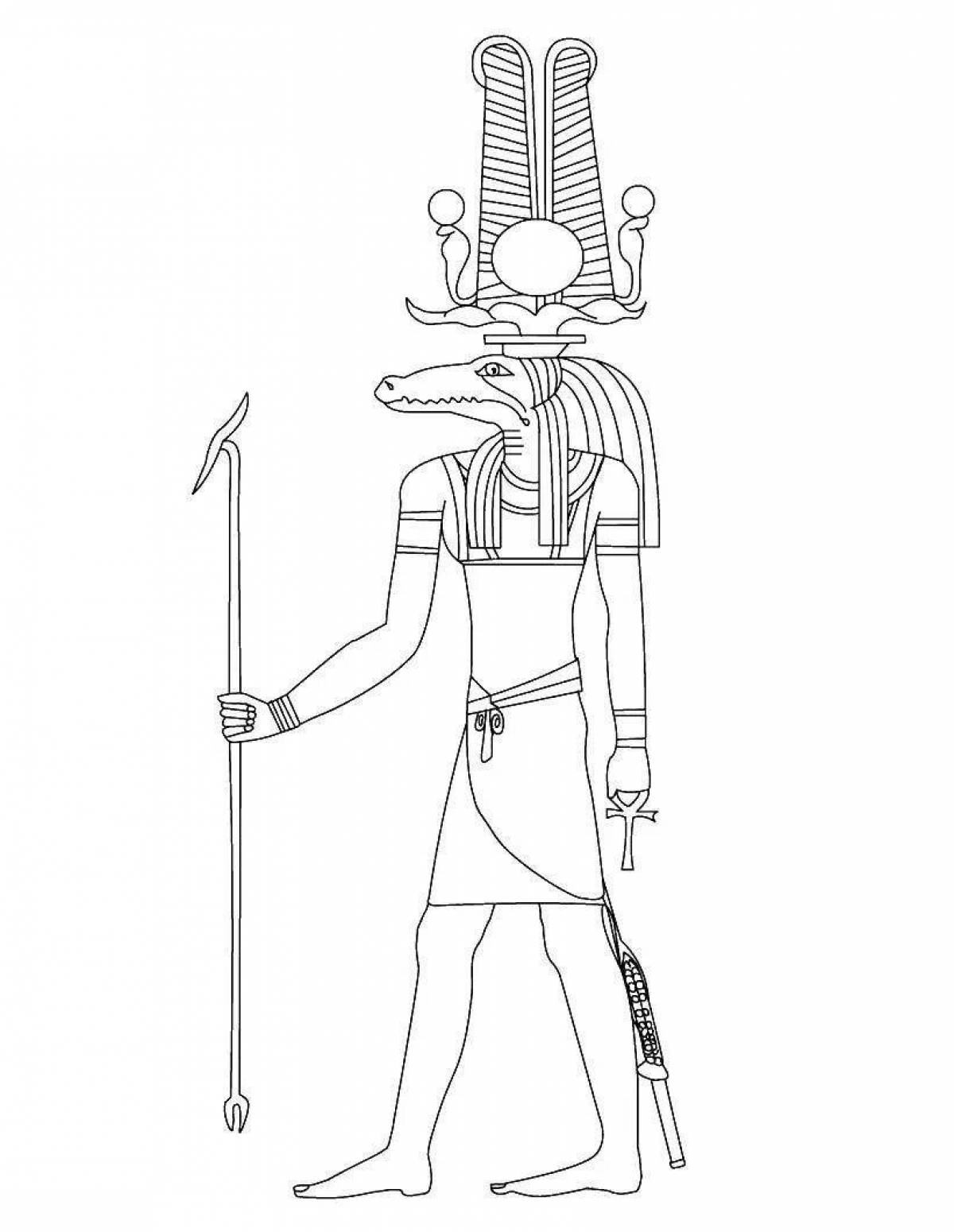 Shining coloring Anubis god of ancient egypt