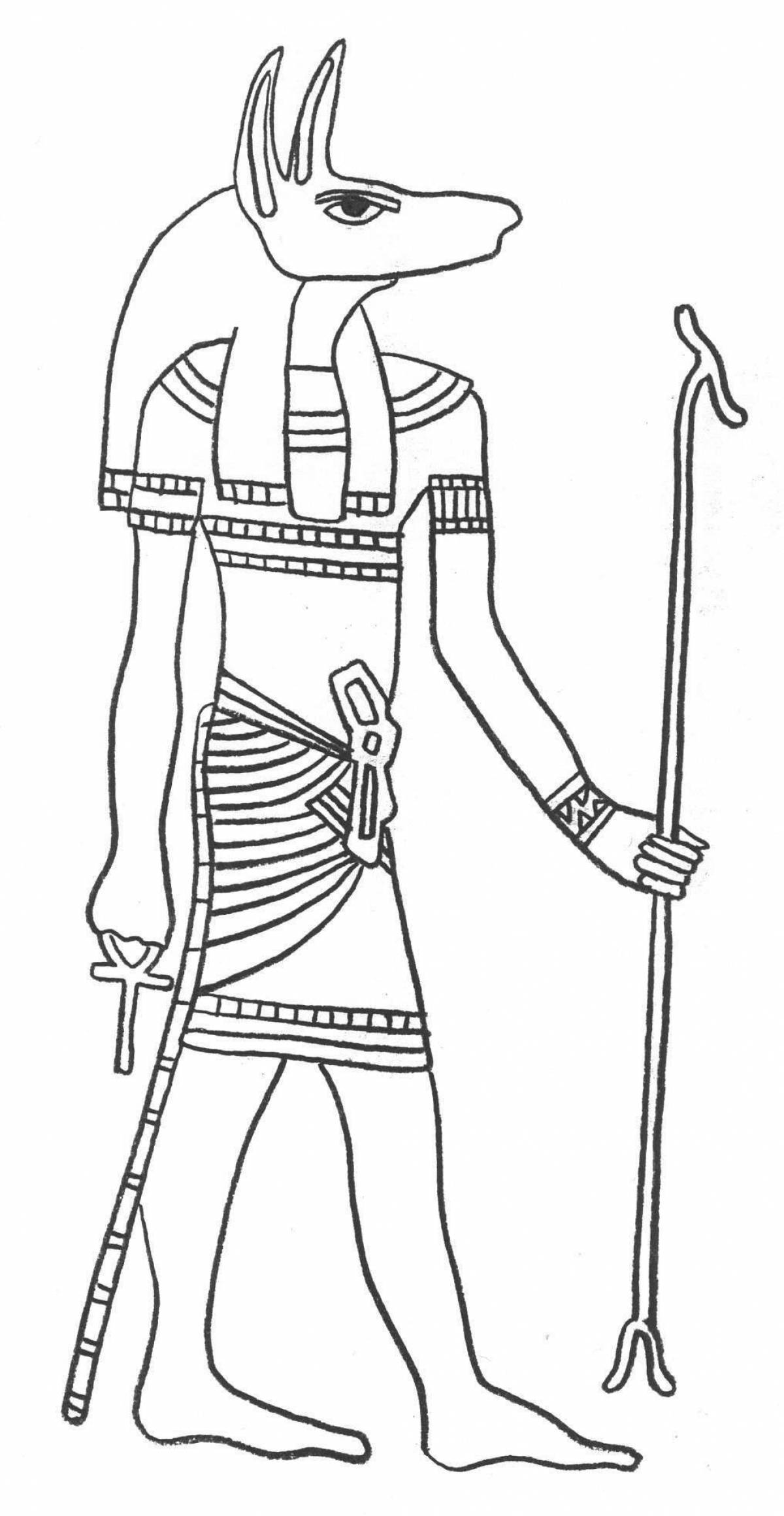 Роскошная раскраска анубис бог древнего египта