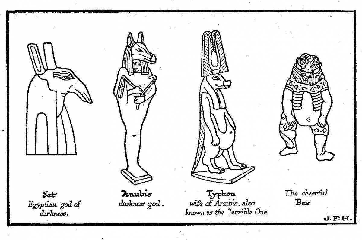 Возвышенная раскраска анубис бог древнего египта