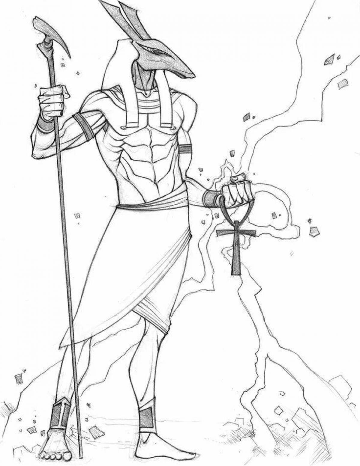 Exalted coloring book anubis god of ancient egypt