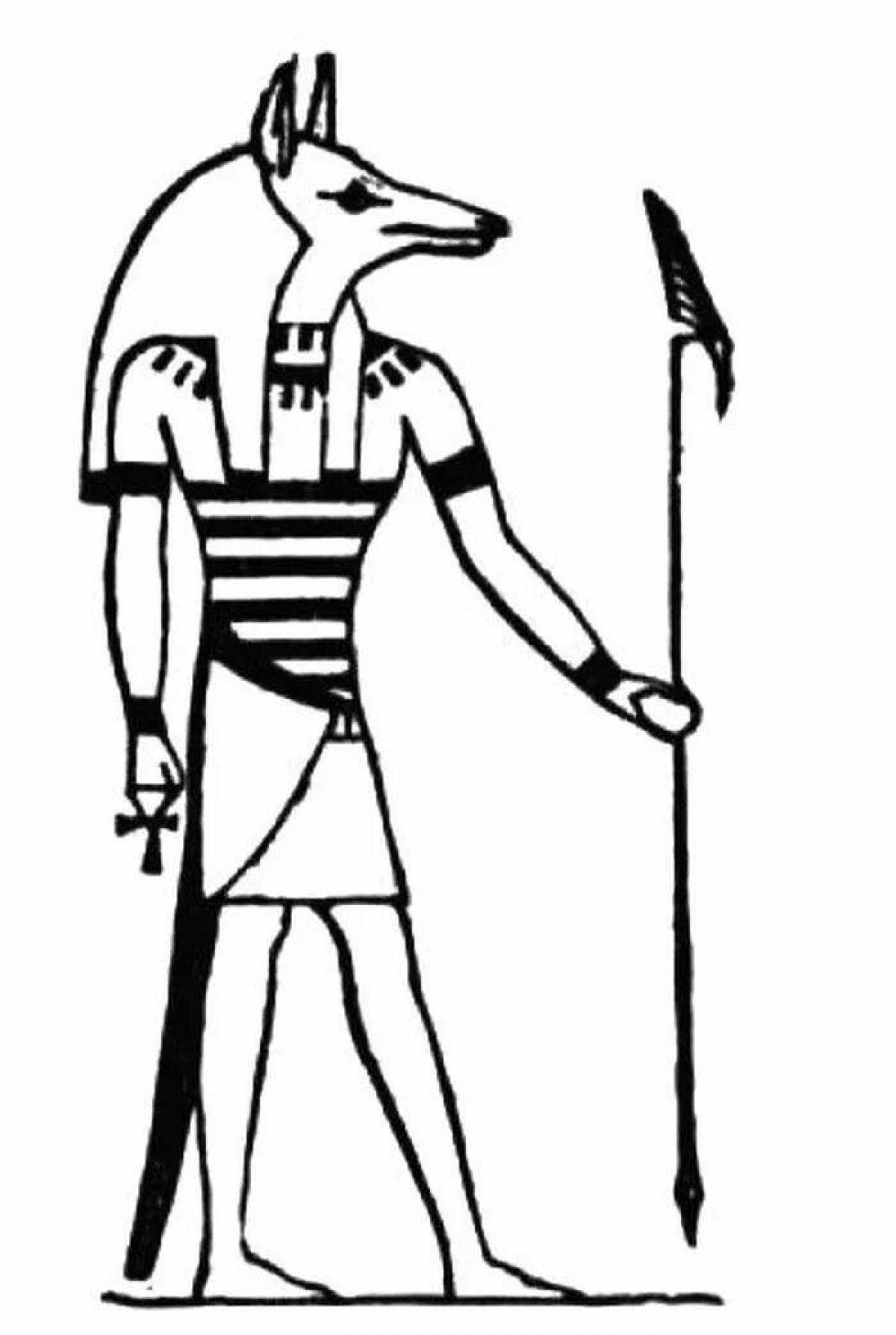 Grand coloring page anubis god of ancient egypt