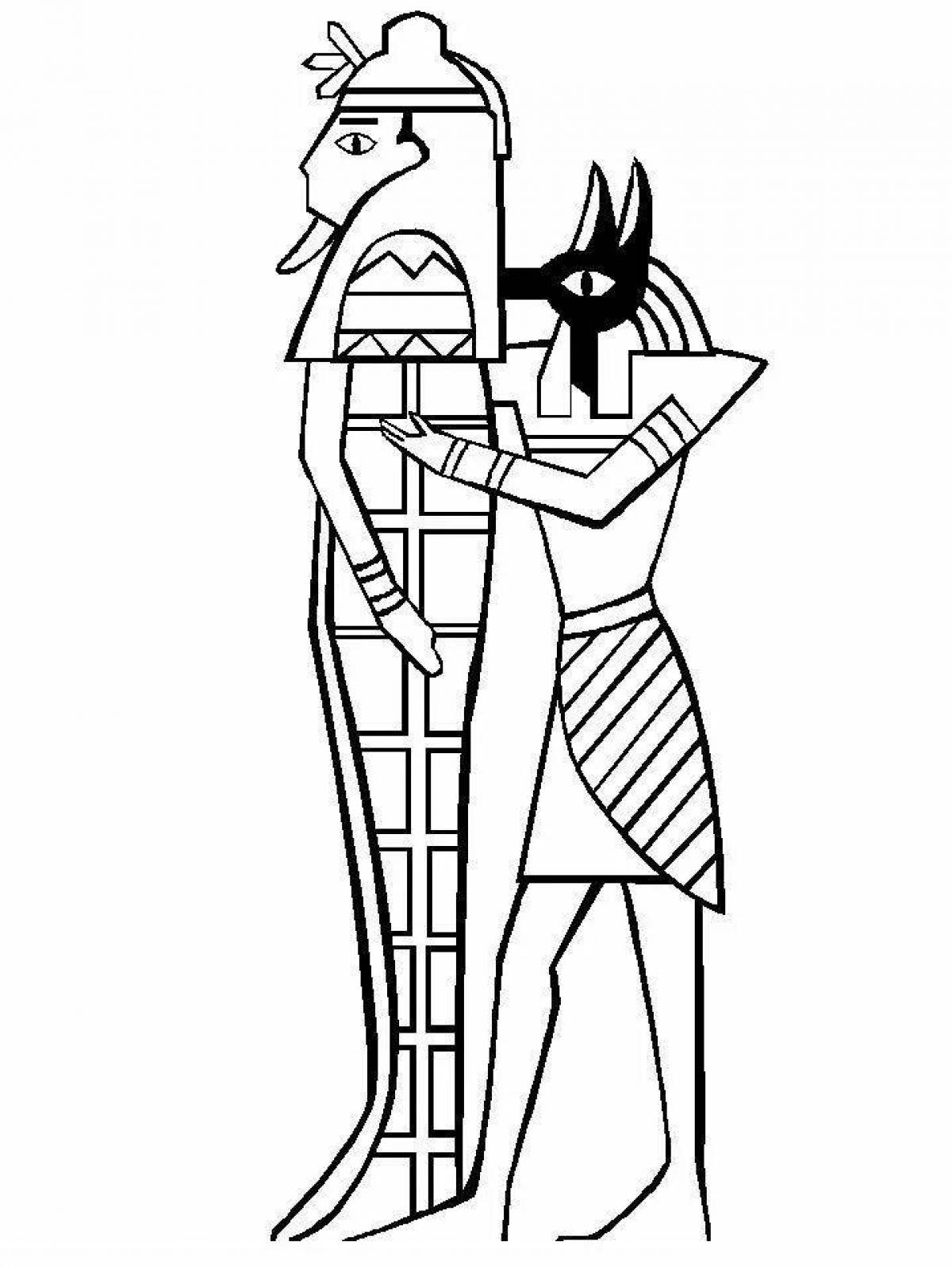 Impressive coloring book anubis god of ancient egypt