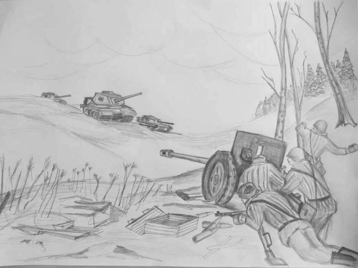 Photo Stalingrad battle inspirational coloring book