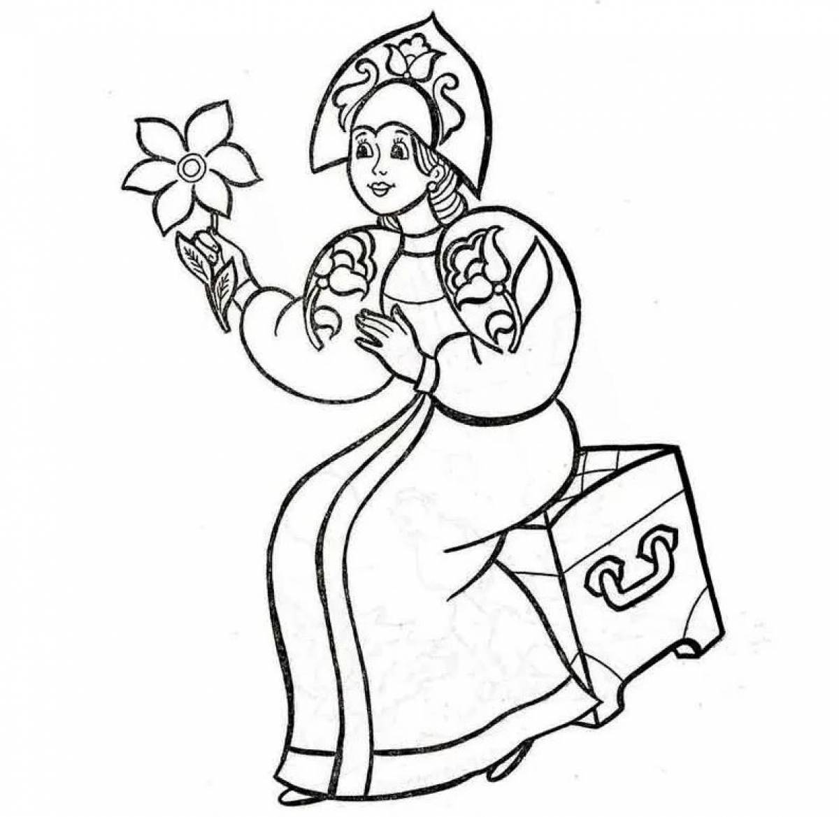 Amazing scarlet flower coloring page