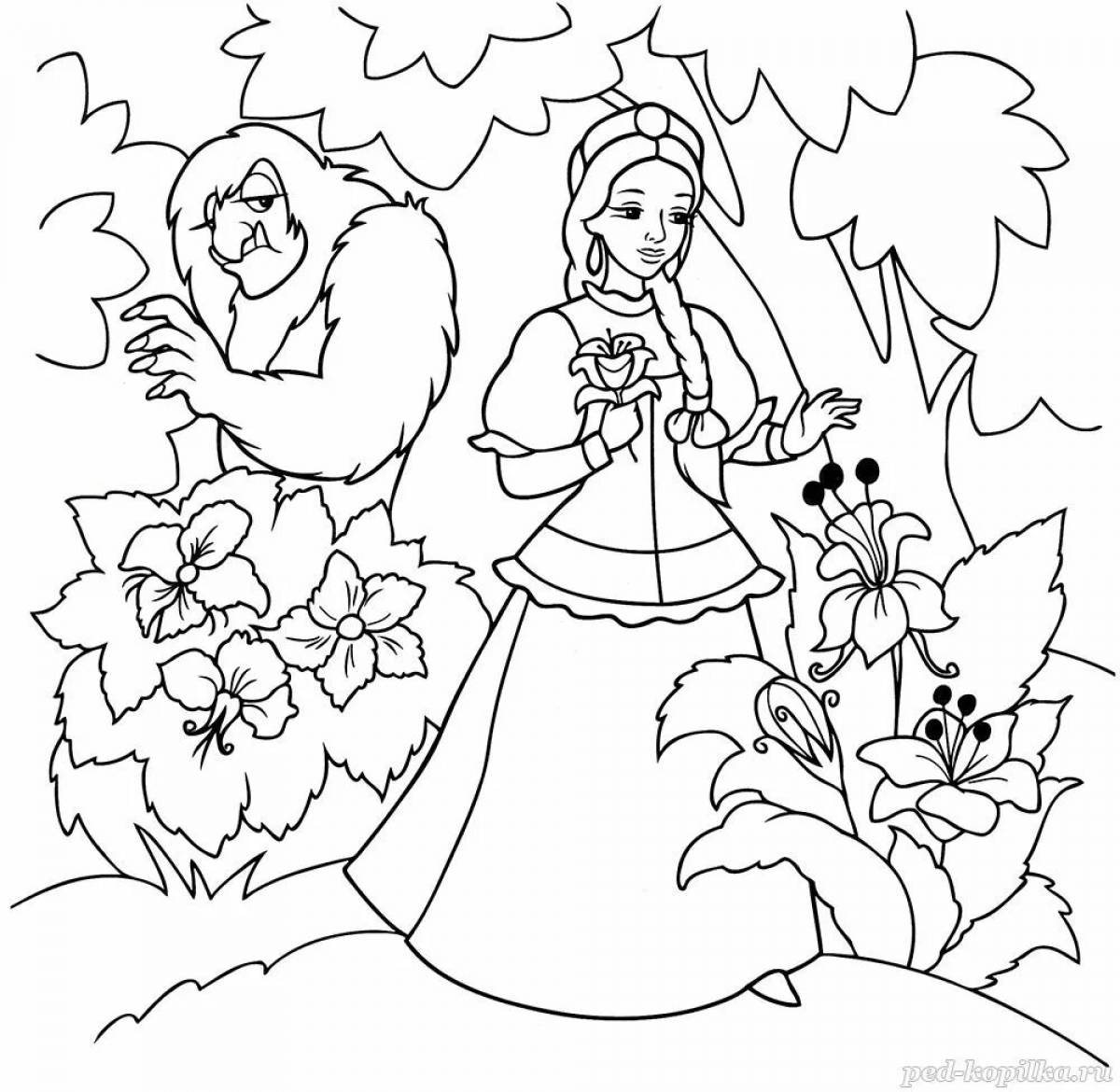 Coloring page beautiful scarlet flower