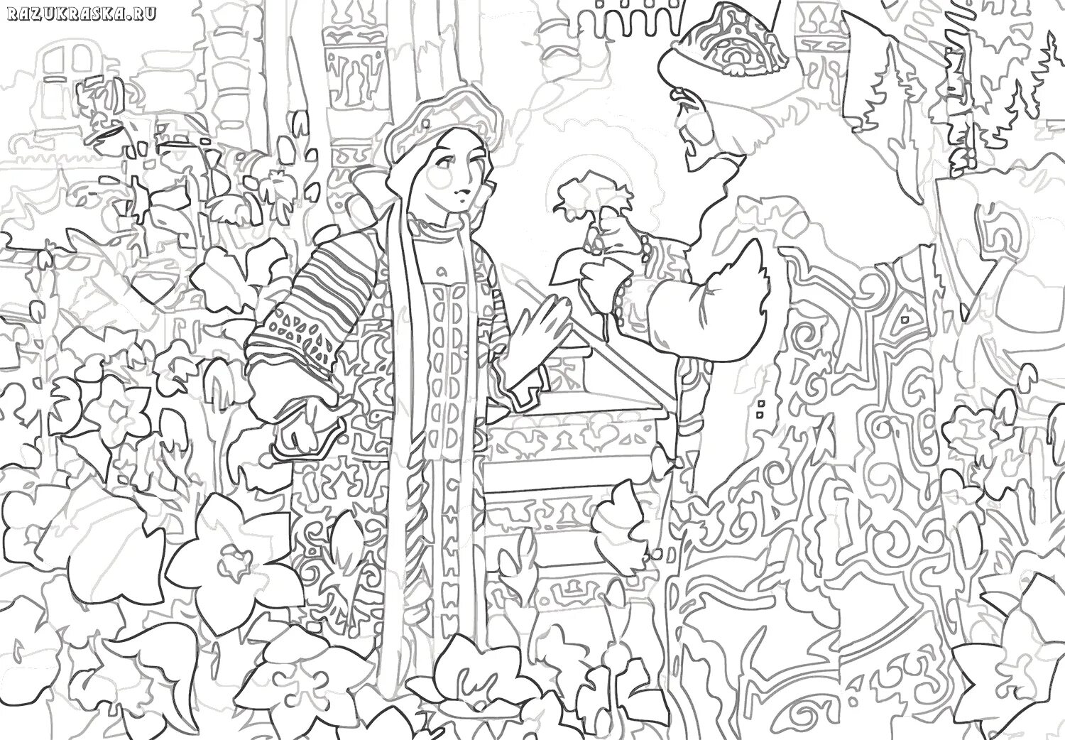Coloring page wild scarlet flower