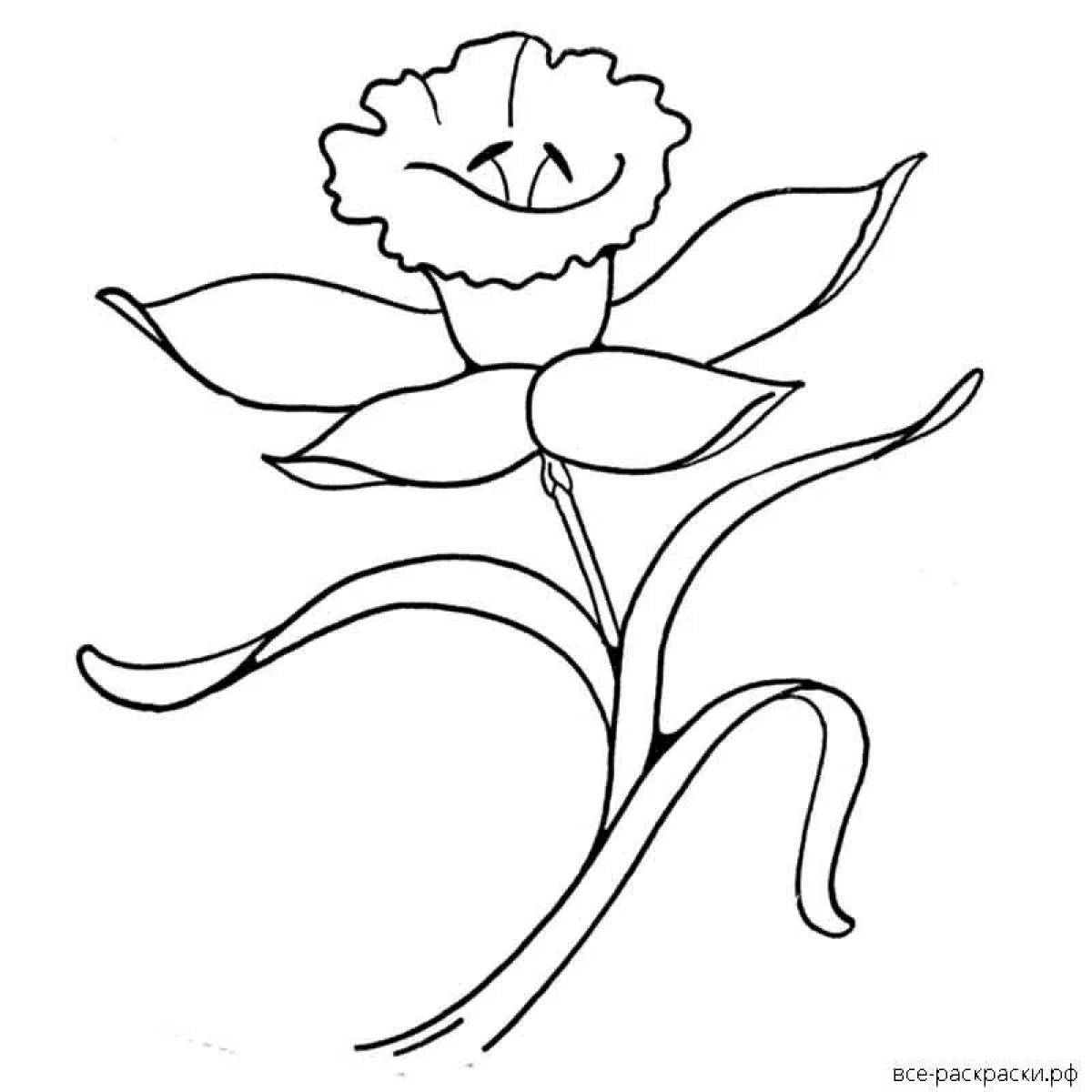 Coloring page joyful scarlet flower