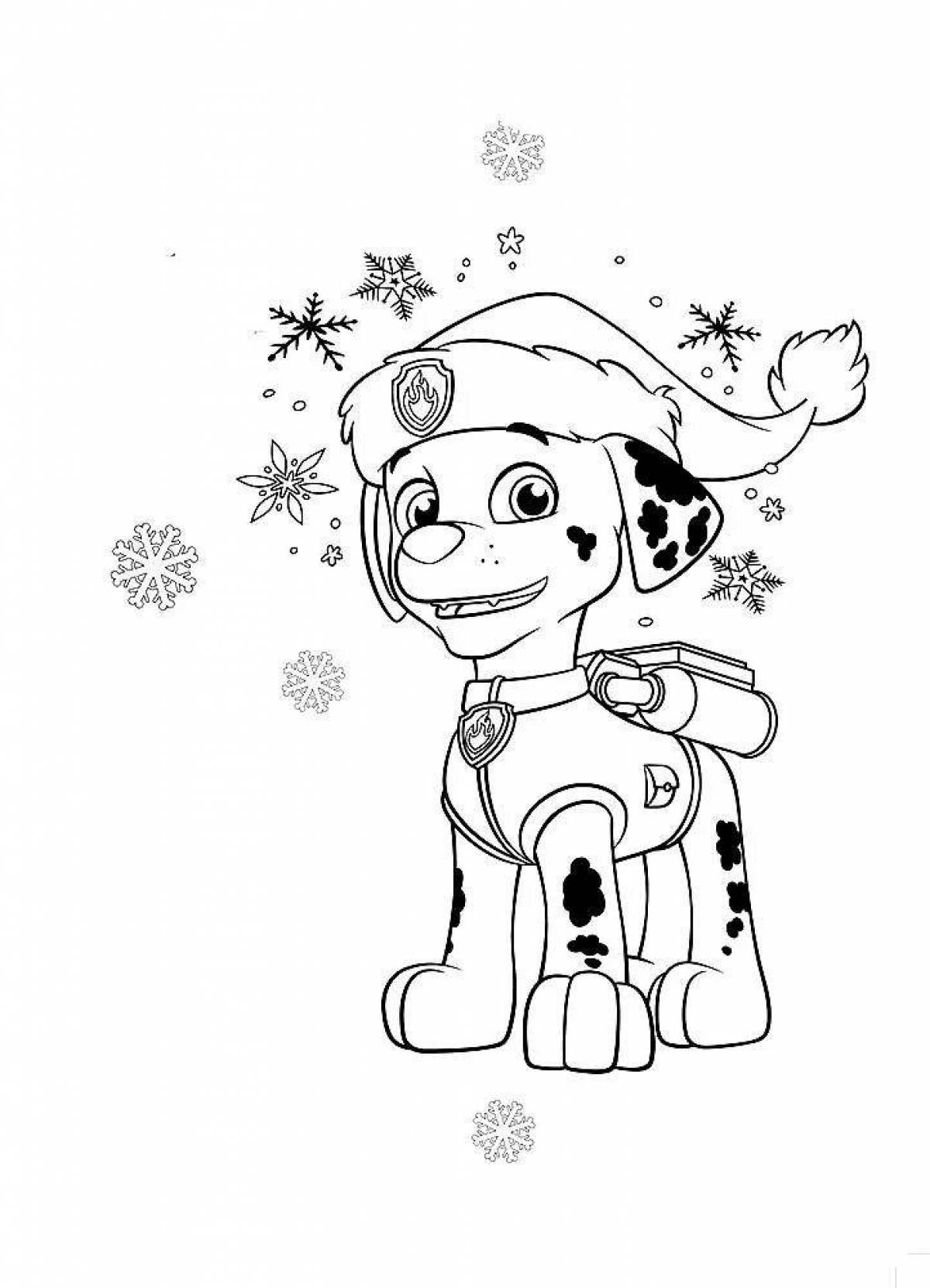 Cheerful coloring paw patrol new year