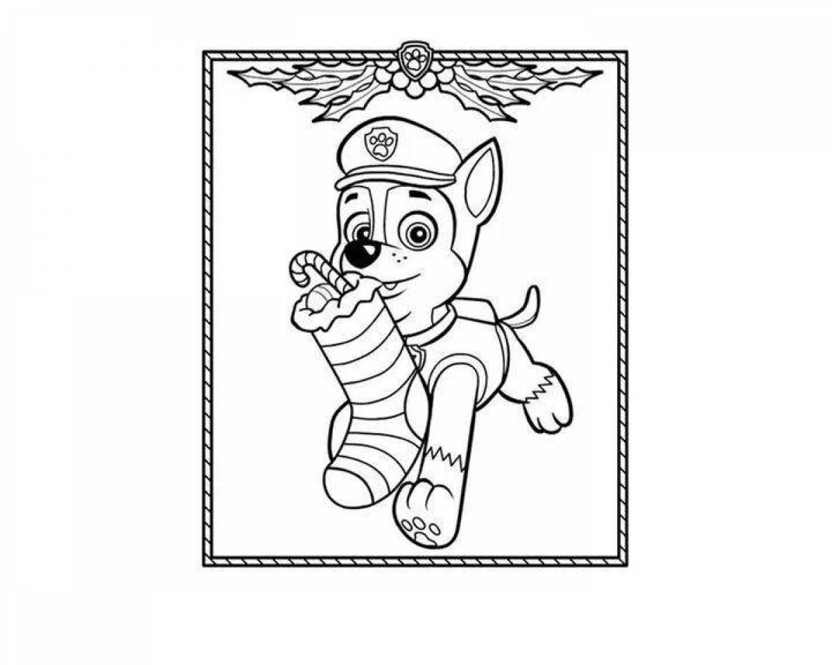 Paw patrol new year coloring page