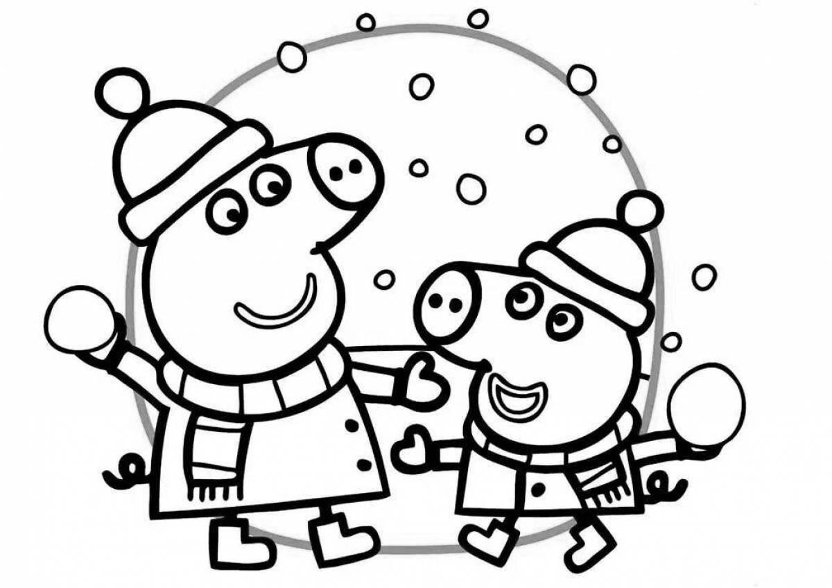 Восхитительная раскраска свинка пеппа джордж