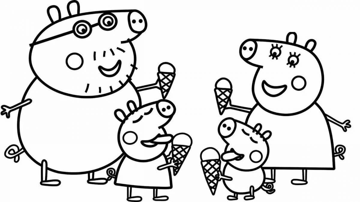Radiant coloring page peppa george pig