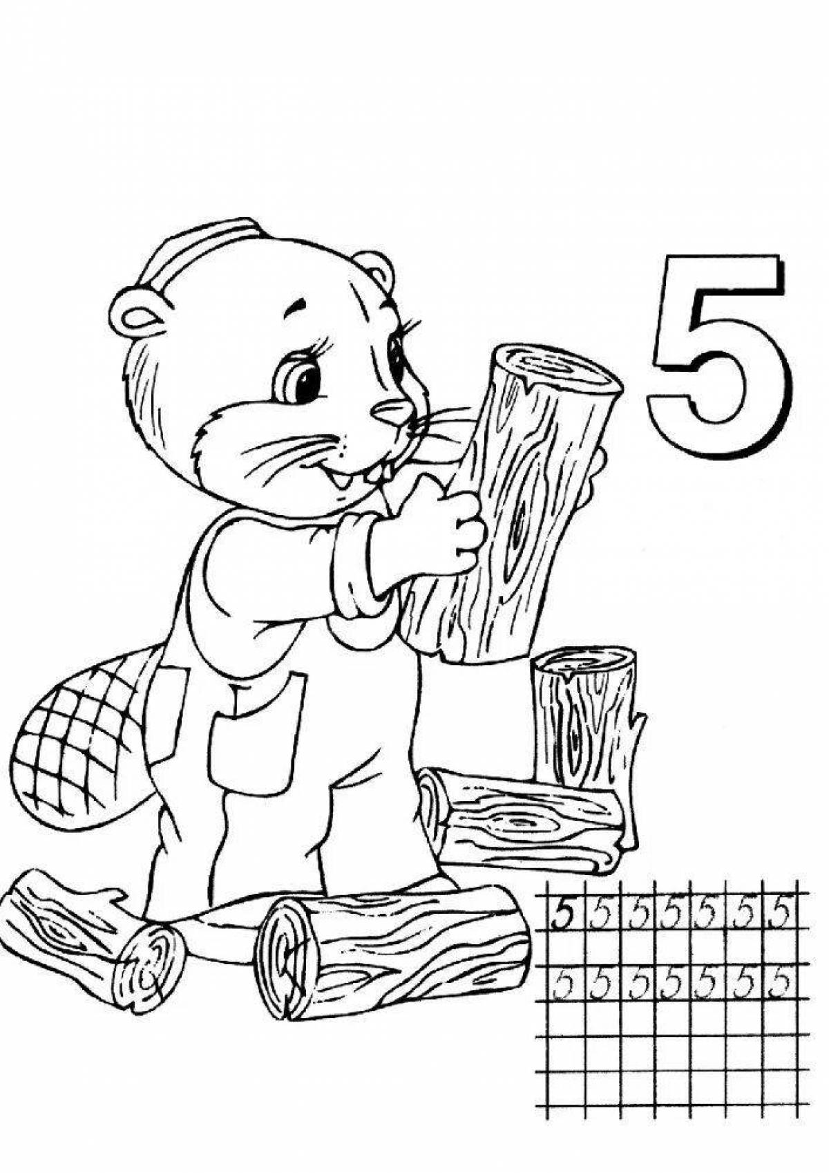 Fun letter and number coloring book for 5-6 year olds