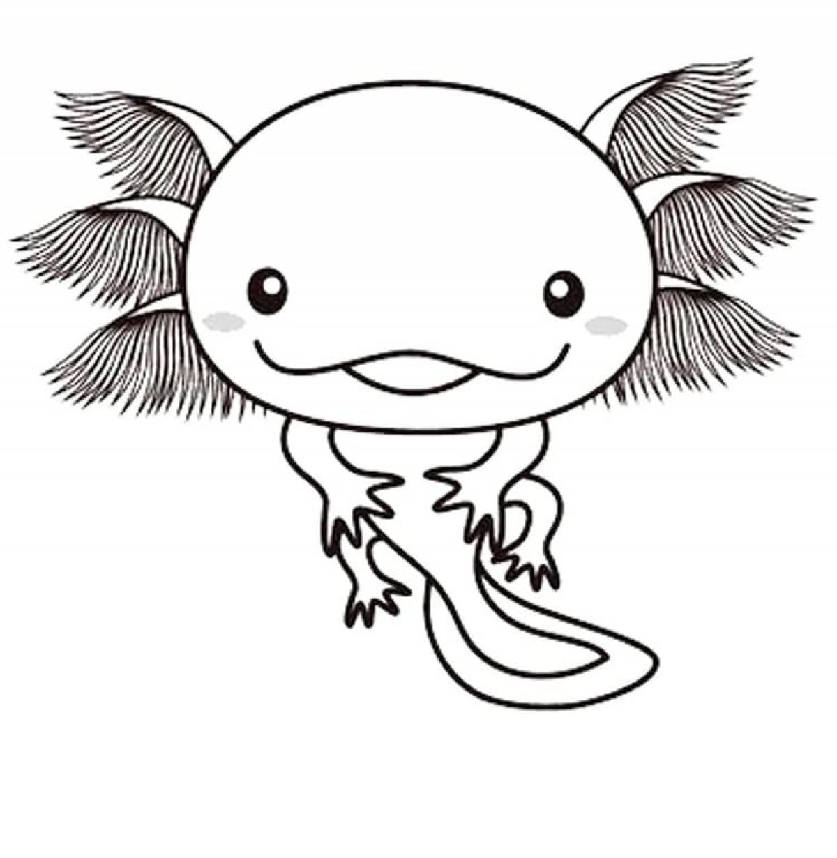 Cute axolotl coloring book