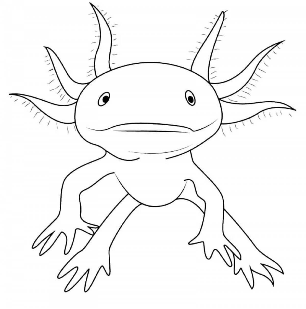 Axolotl shining coloring book