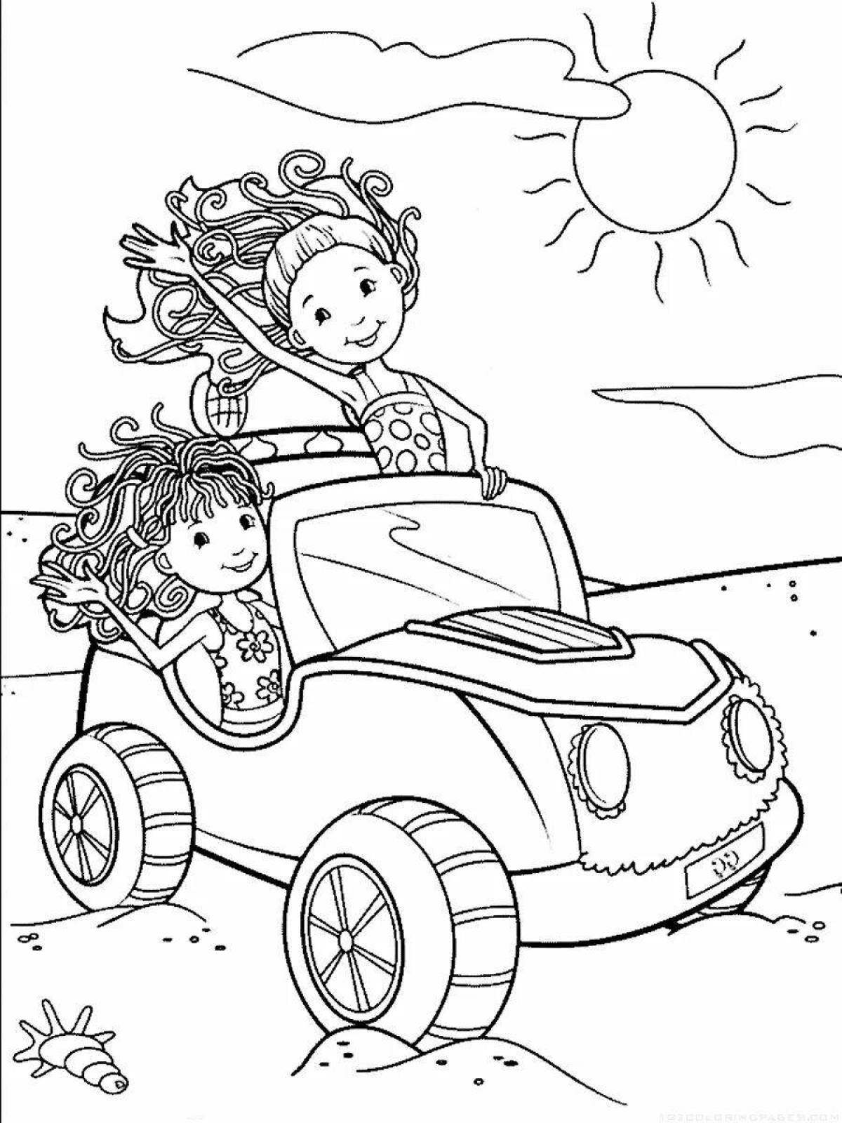 Coloring car for girls