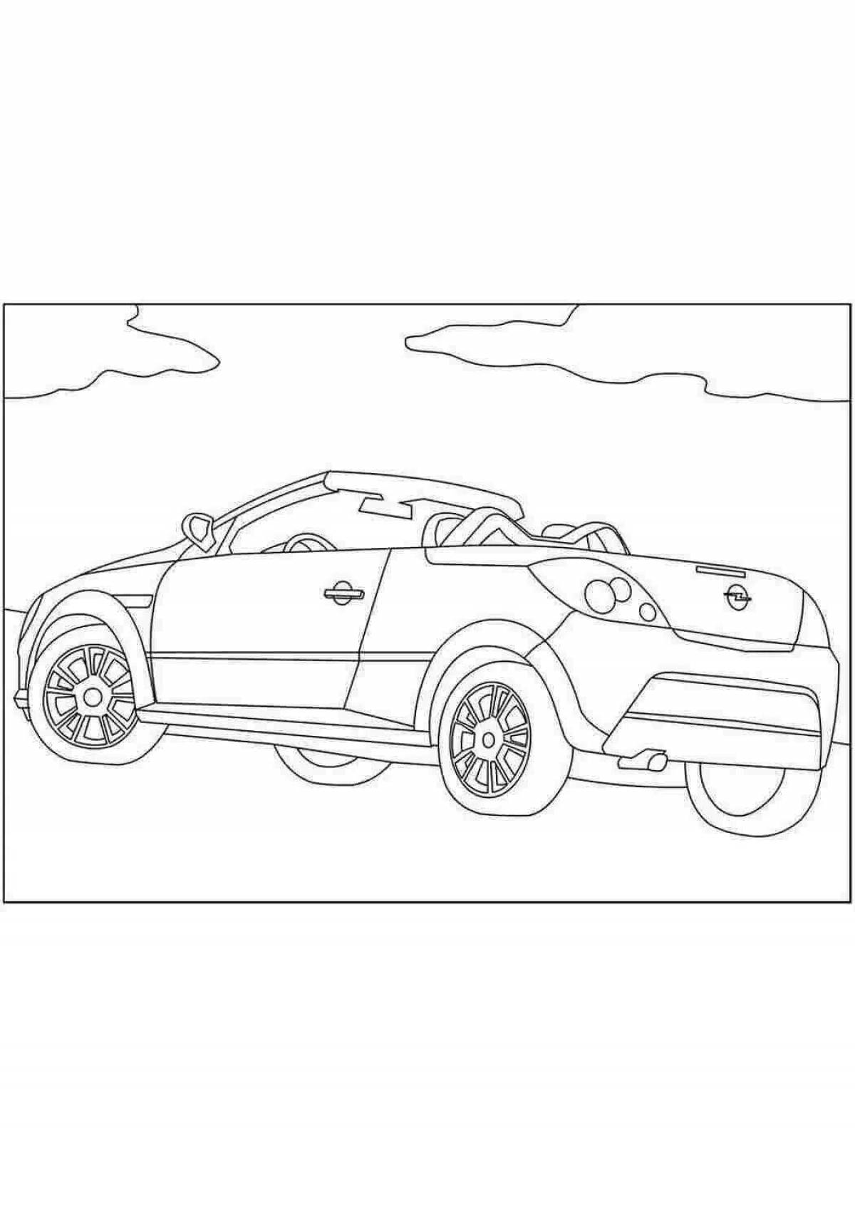 Coloring page adorable car for girls