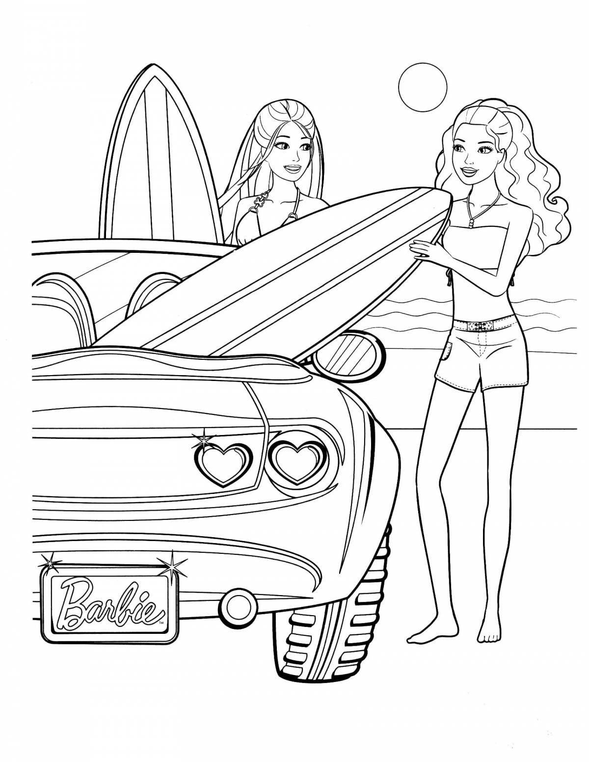 Cool car coloring for girls