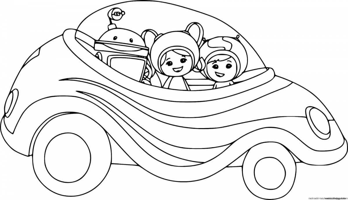 Креативная автомобильная раскраска для девочек
