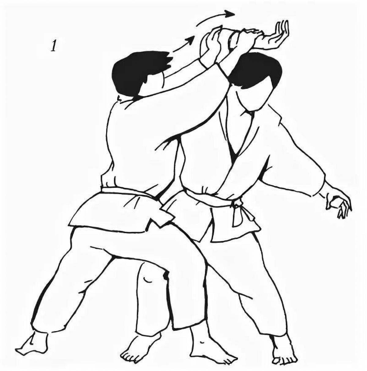 Colorful aikido coloring page