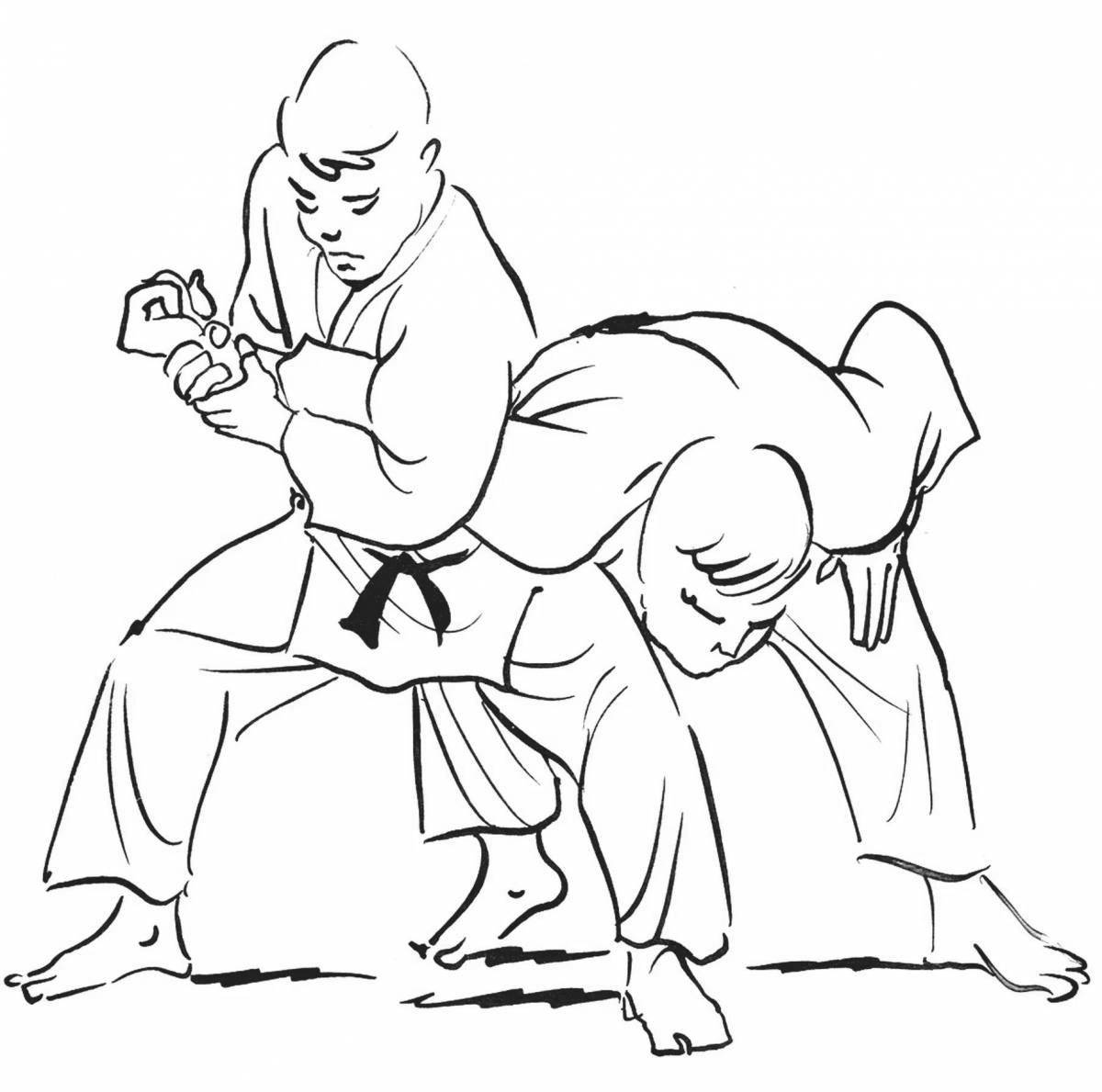 Bright aikido coloring page