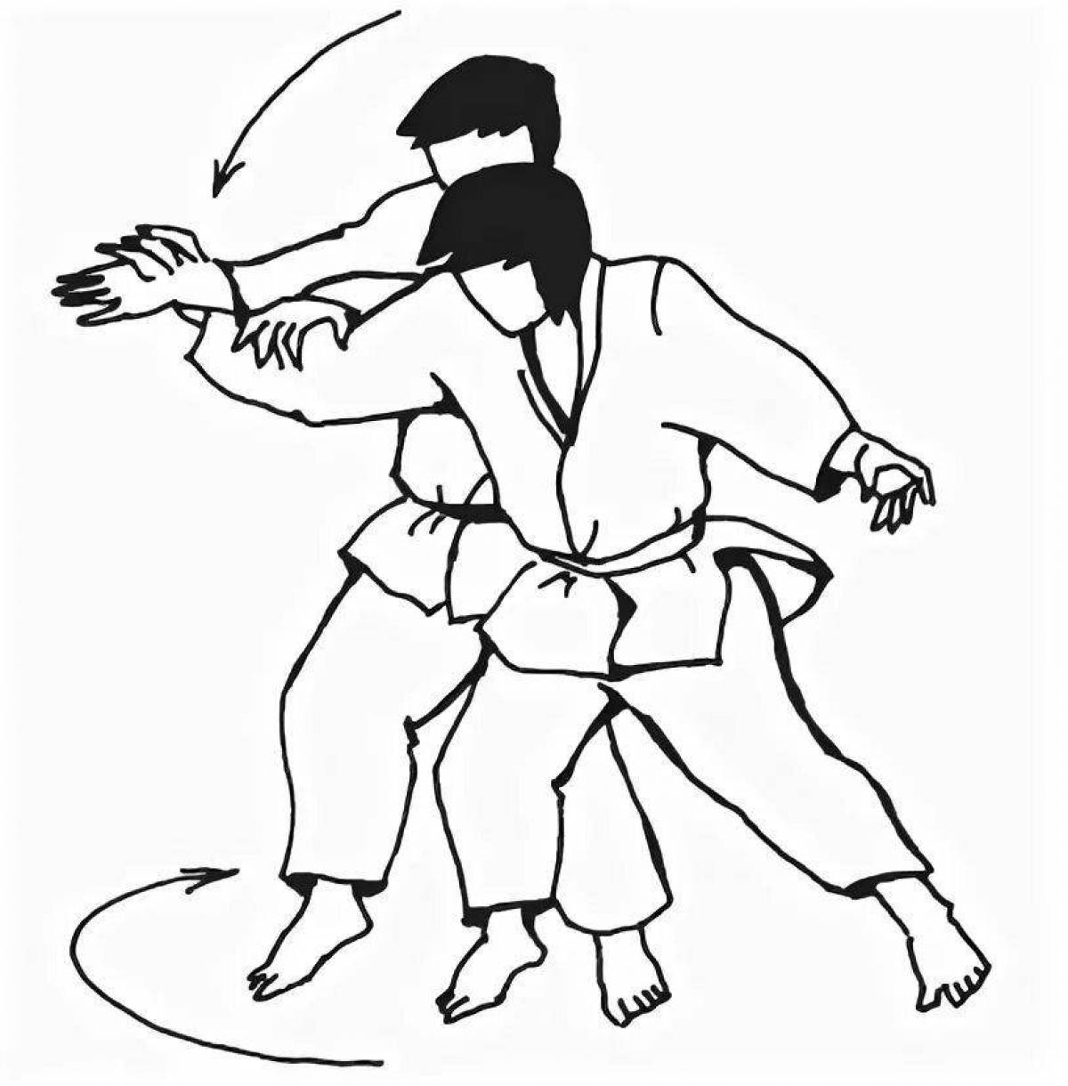 Attractive aikido coloring page