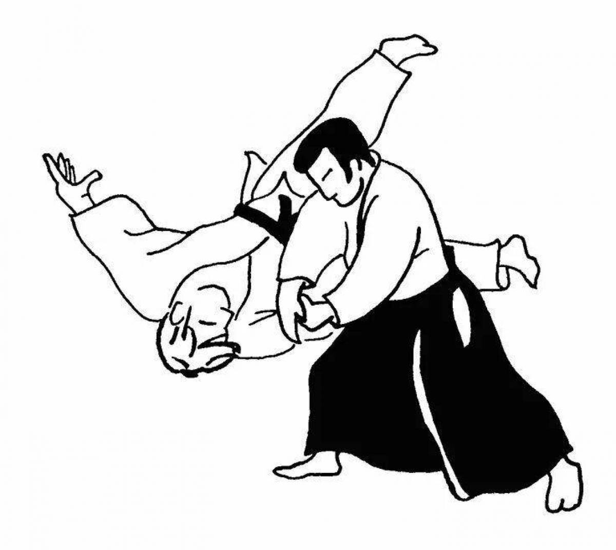 Dynamic Aikido coloring page