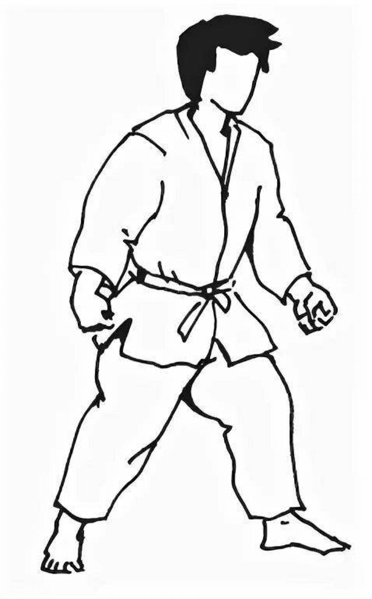 Joyful aikido coloring page