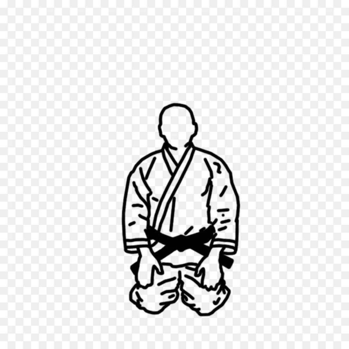 Comic aikido coloring page